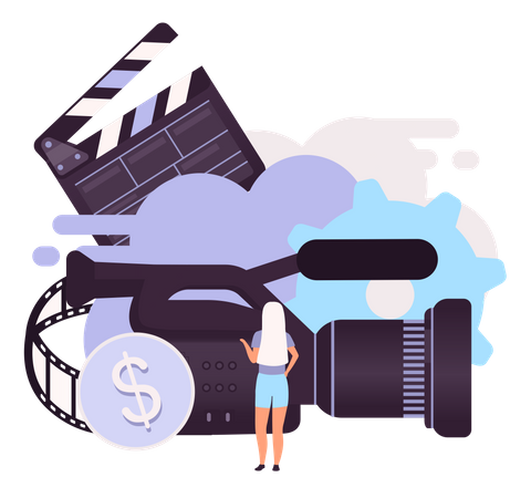 Obtener ingresos mediante la producción de videos  Ilustración