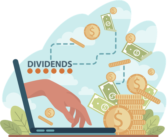 En ligne, obtenir des dividendes  Illustration