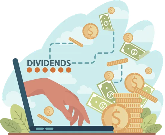 En ligne, obtenir des dividendes  Illustration