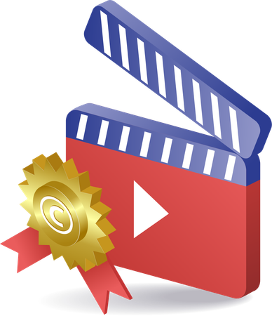 Obtenir le badge de droits d'auteur sur le contenu vidéo  Illustration