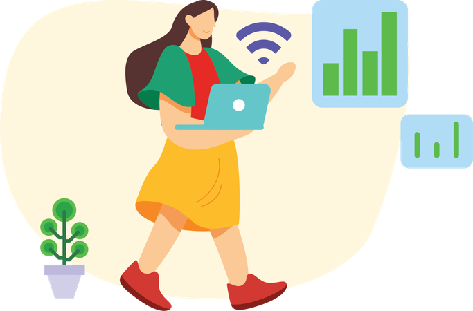 Obtenir le wifi Girl Connecting sur appel  Illustration