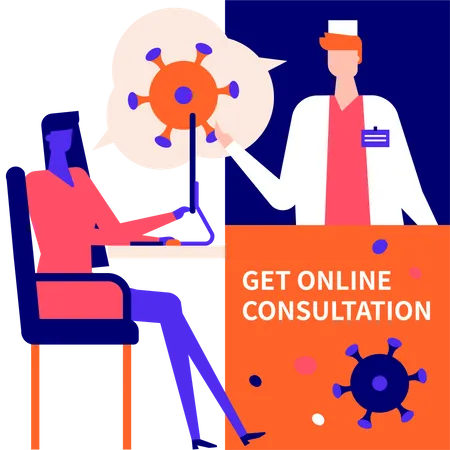 Obtenez une consultation en ligne  Illustration