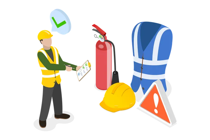 3 D Isometric Flat Vector Illustration Of Occupational Safety And Health Administration Regulation For Trauma Prevention Illustration