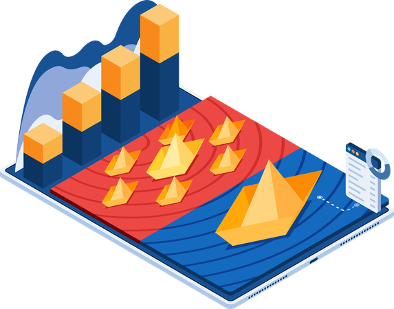 Marketing des océans bleu et rouge  Illustration