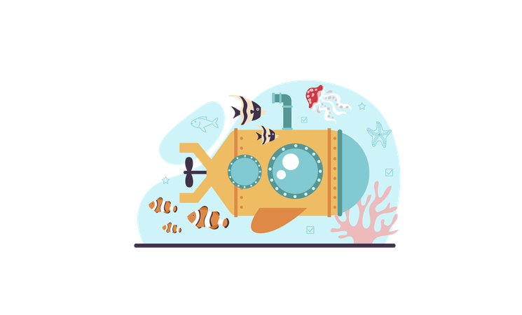 Ocean fauna scientist  Illustration