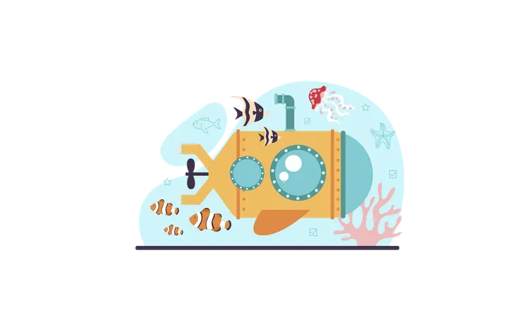 Ocean fauna scientist  Illustration