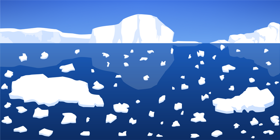 Ocean glacier melting due to global warming  Illustration