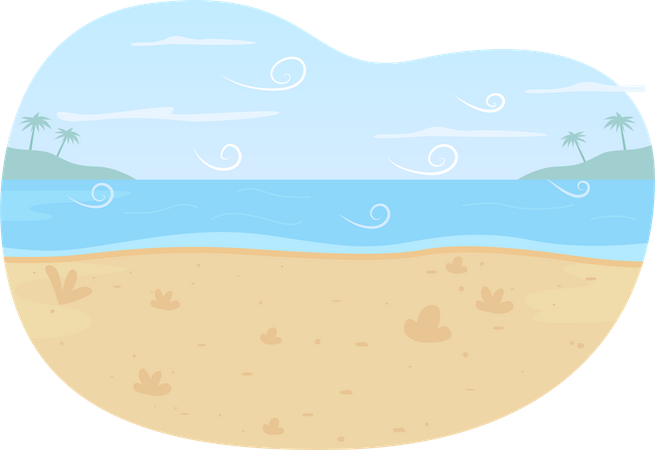 Plage océan  Illustration