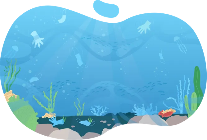 Ocean pollution Illustration
