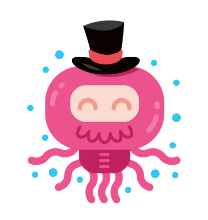 Octopus Cartoon Mascot Illustration