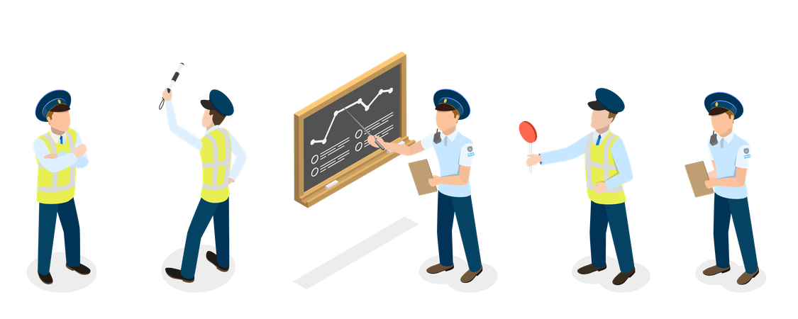 Ocupação de Policial de Trânsito e Inspetor Rodoviário  Illustration