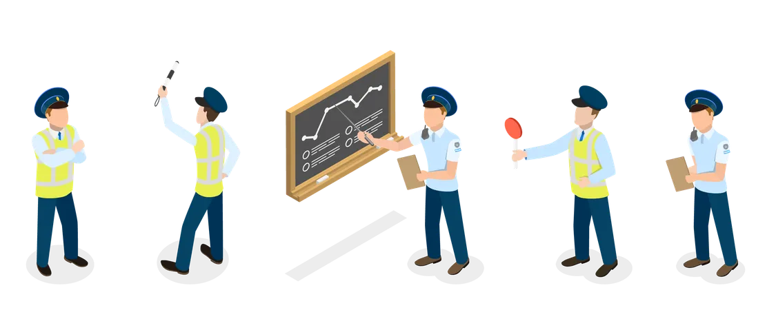 Ocupação de Policial de Trânsito e Inspetor Rodoviário  Illustration