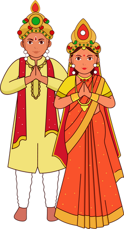 Couple de mariage d'Odia  Illustration