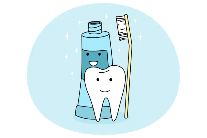 Odontología buen cuidado bucal  Ilustración