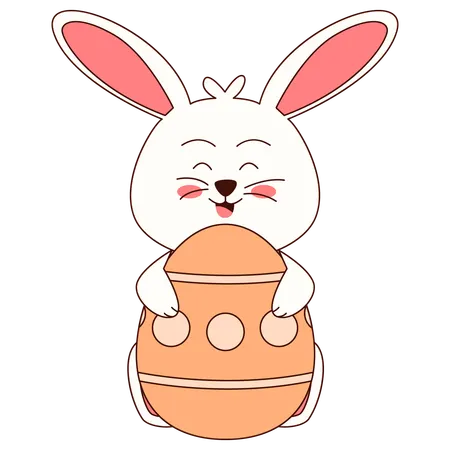Œuf câlin de lapin  Illustration