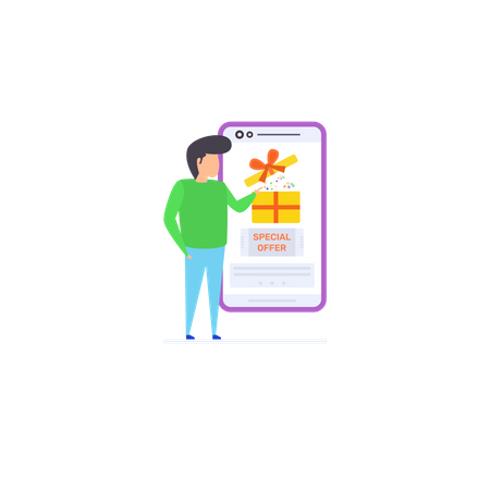 Oferta al cliente instantánea  Ilustración