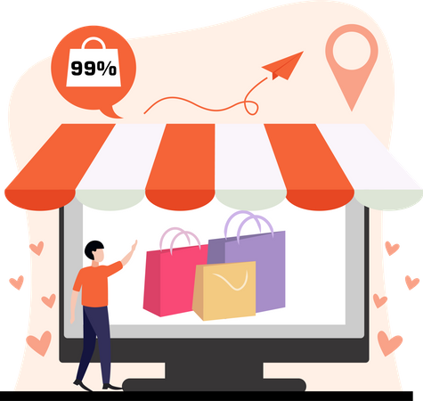 Oferta de compras on-line  Ilustração