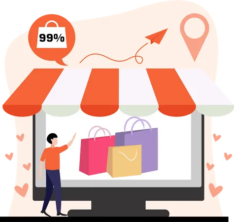 Oferta de compras on-line  Ilustração