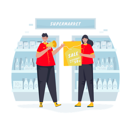 Oferta de promoción de tienda  Ilustración