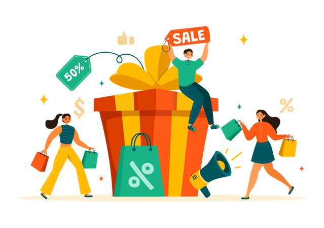 Ofertas de viernes negro  Ilustración