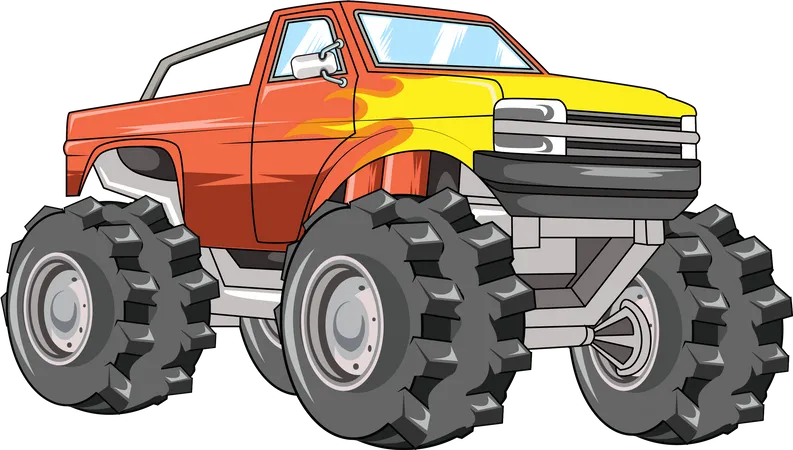 Off Road Monster Car Vector Illustration Illustration