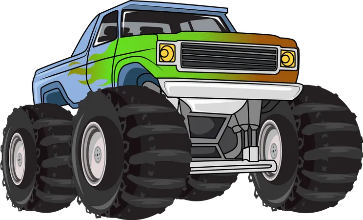 Off Road Monster Truck Vector Illustration Illustration