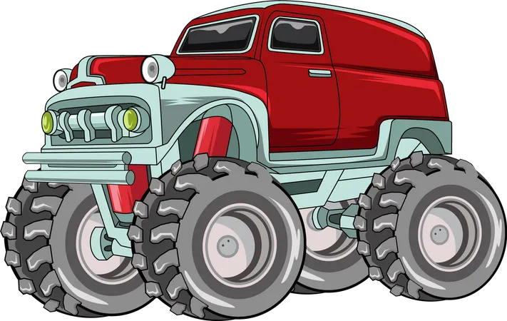 Off Road Monster Truck Vector Illustration Illustration