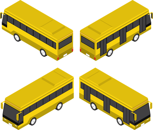 Öffentlicher Nahverkehr Busservice  Illustration