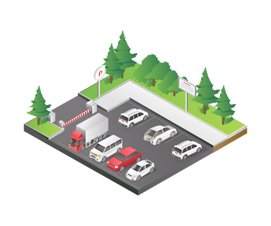 Öffentlicher Parkplatz  Illustration