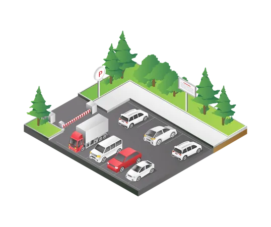 Öffentlicher Parkplatz  Illustration