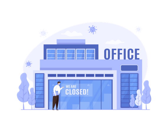 Office business activities are closed Illustration