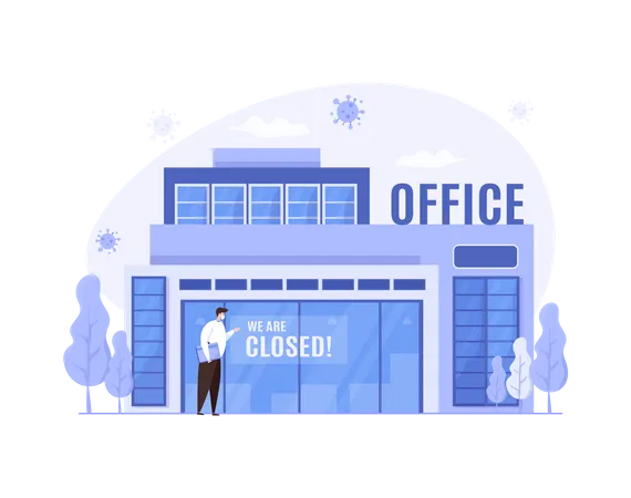Office business activities are closed Illustration