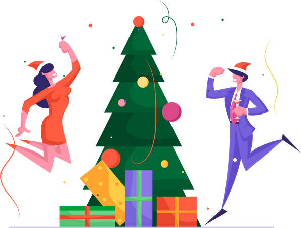 Office Christmas Party Illustration