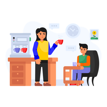 Office Coffee Break  Illustration
