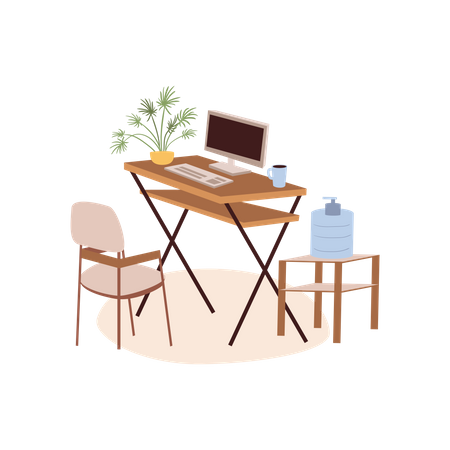 Office Computer Table  Illustration