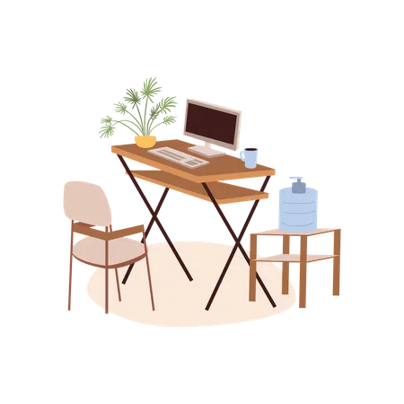 Office Computer Table  Illustration