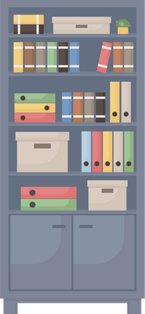 Office cupboard with documents Illustration