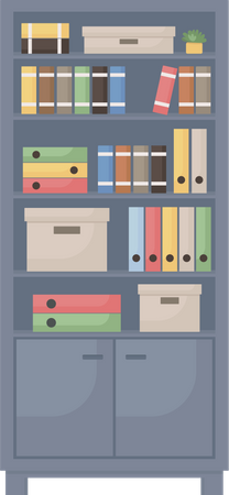 Office cupboard with documents  Illustration