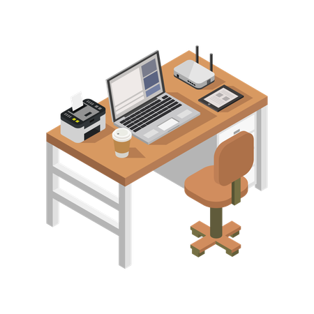 Office Desk  Illustration