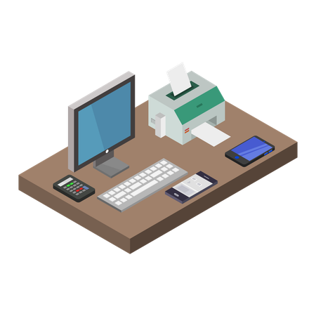 Office desk  Illustration