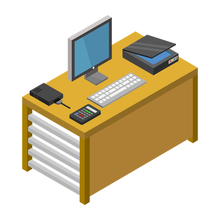 Office desk  Illustration