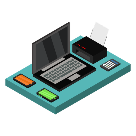 Office desk  Illustration