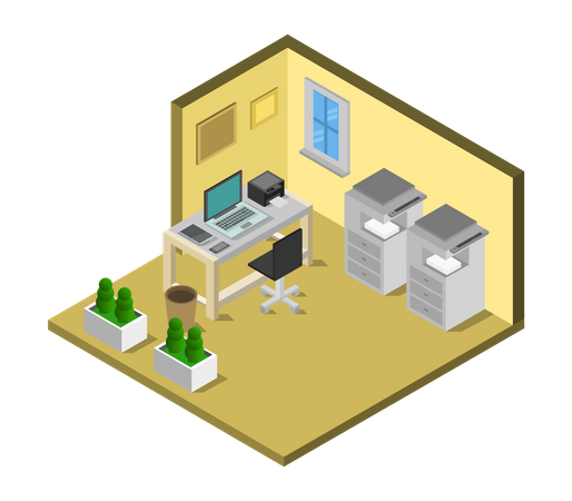 Office Desk  Illustration