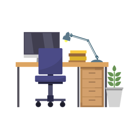 Office Desk  Illustration