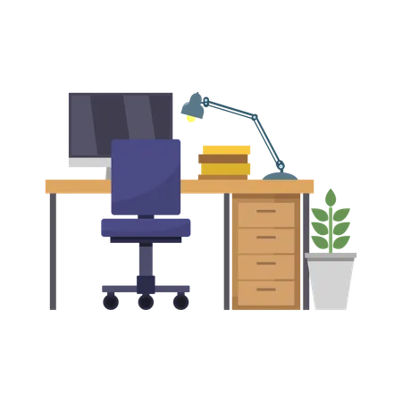 Office Desk  Illustration