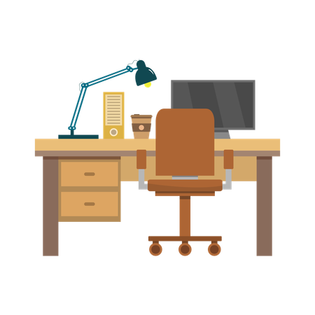 Office Desk  Illustration