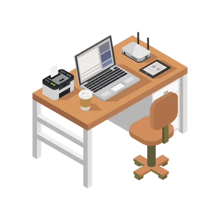 Office Desk  Illustration