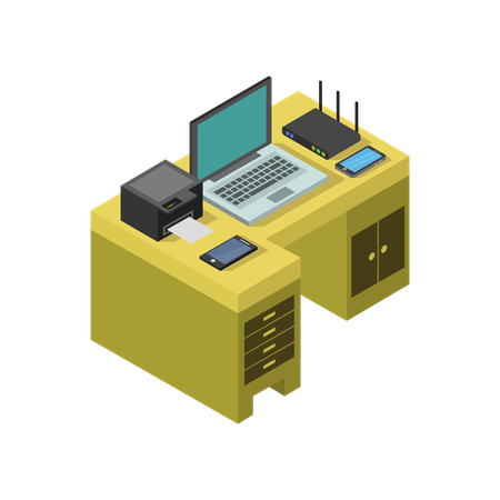 Office Desk  Illustration