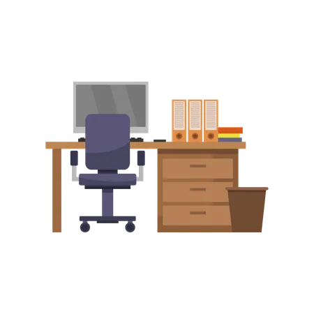 Office Desk  Illustration