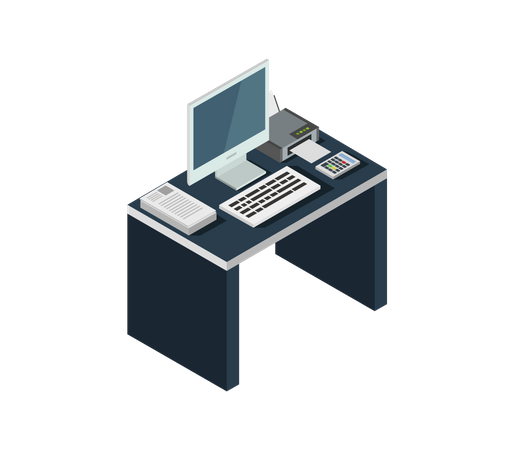 Office desk  Illustration